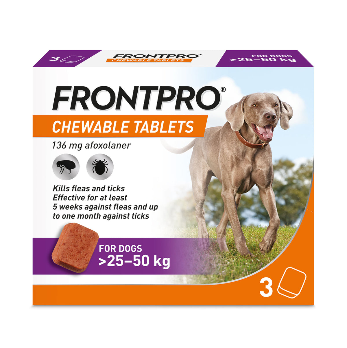 FrontPro 136 mg voor honden >25–50 kg – 3 kauwtabletten