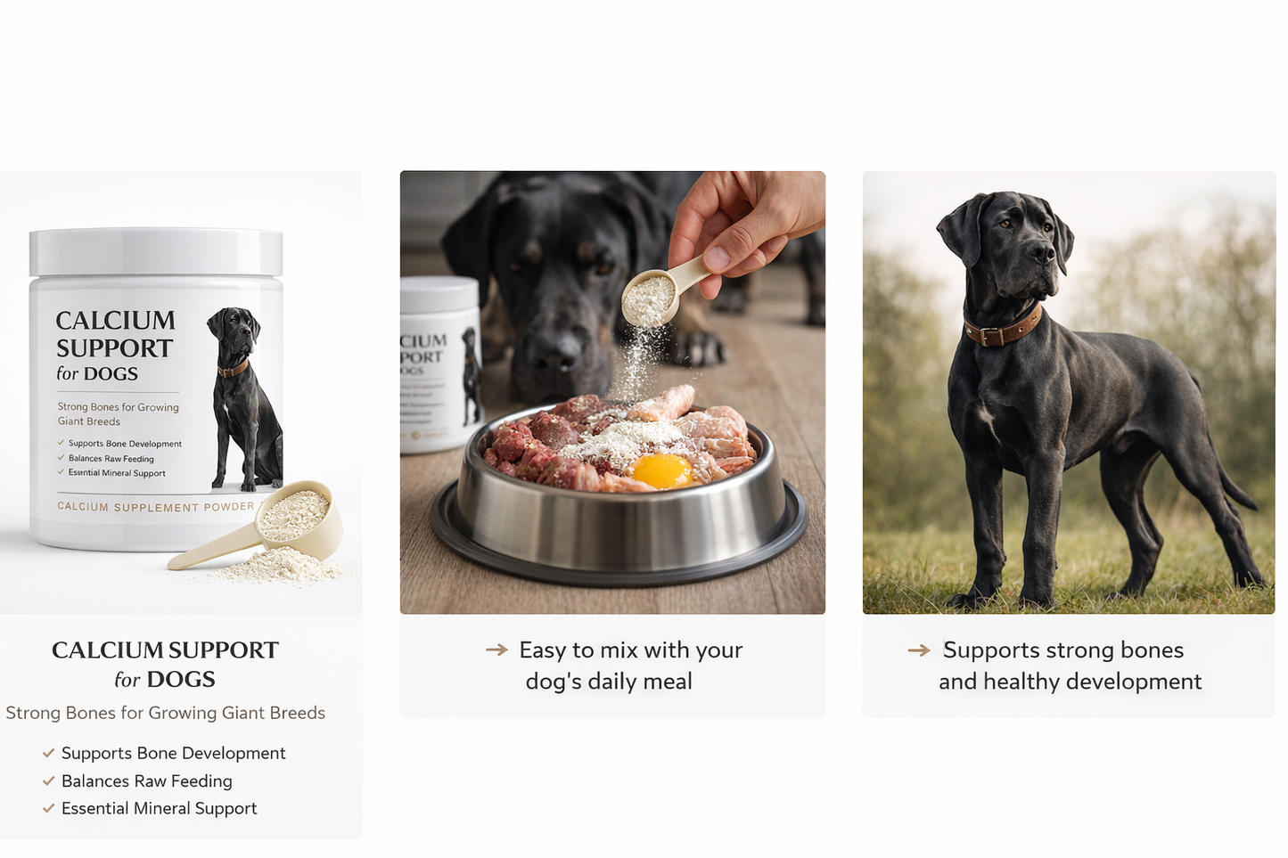 Calcium Supplement voor Honden – Sterke Botten voor Grote Rassen