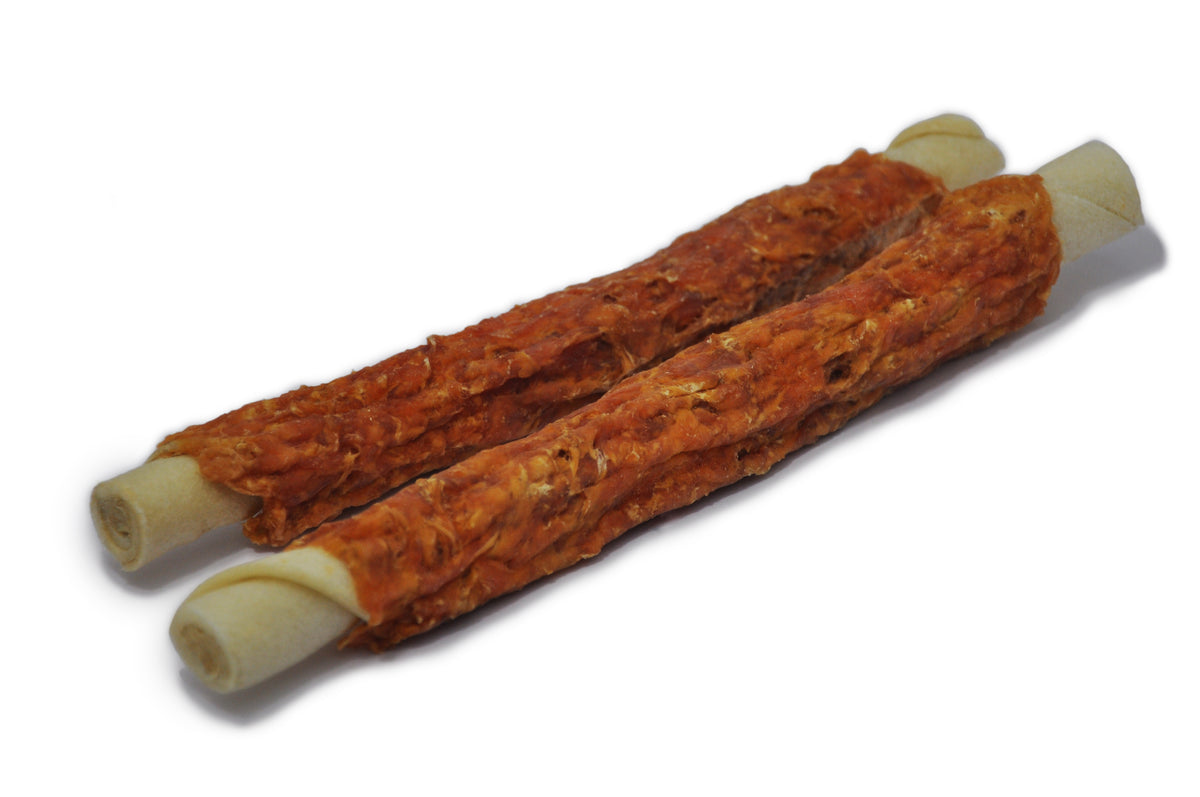 Rawhide met Kip & Rund 12,5CM | omdoos 500 stuks