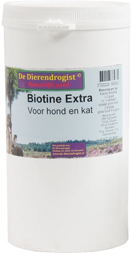 DIERENDROGIST BIOTINE POEDER+KRUIDEN VOOR HOND EN KAT 900 GR