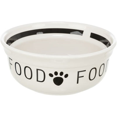 Trixie Voerbak Hond Food Keramiek Wit / Zwart 2.6 Ltr 25 Cm